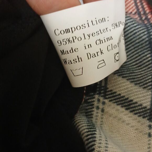 DRESSFO Plaid Trim Black Long Sleeve Top COWL NECK OR NOT! Size XL NWT - Picture 11 of 12